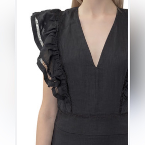 Isabel Marant Etoile April Linen Ruffle Crop Top Blouse 36/ US 4 - Picture 3 of 9